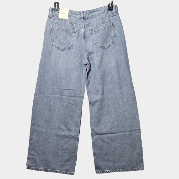 Lucky Brand Wide Leg Liquid Denim Luxe Palazzo Jeans in River 30 Capsule NWT - Picture 5 of 12